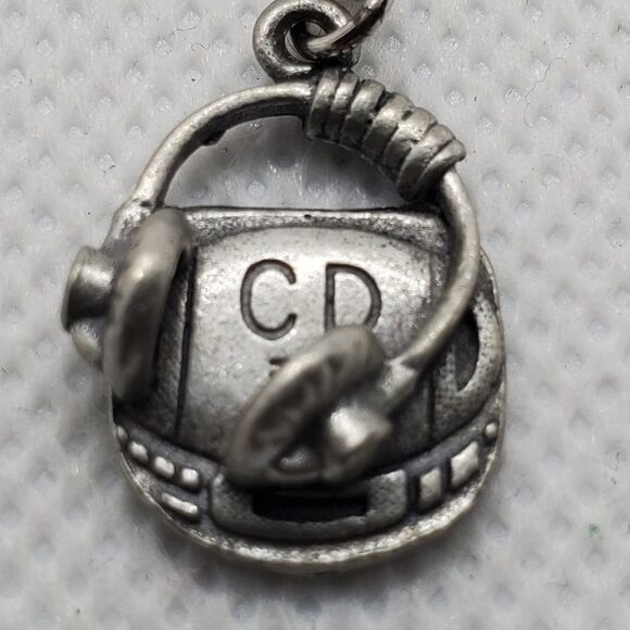 Silver Tone Portable CD Player & Headphones Charm - Picture 2 of 3